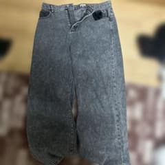 デニムパンツ ワイド ストリート系 　グレーのサムネイル