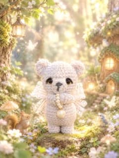 森の妖精　くまさん♡あみぐるみビーズのサムネイル