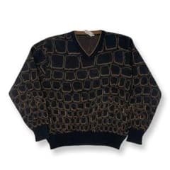 ヴァレンティノ ブティック 総柄ニット 90s アルパカ ブラック 