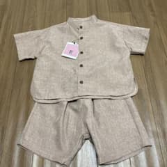 ♡バースデイ　赤茶色セットアップ　120センチ♡のサムネイル