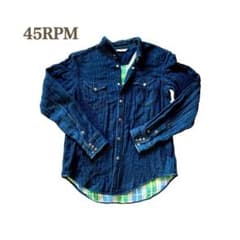 45RPM 藍染 インディゴ シャツのサムネイル