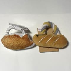 犬用おもちゃ2個セット たい焼き　フランスパン　DAISO seriaのサムネイル