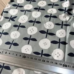 北欧風 花柄 オックス生地 グレーのサムネイル
