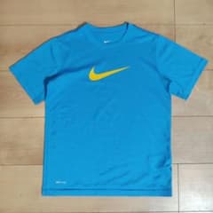 nike tシャツ デカロゴ y2k 短丈 ブルー イエローのサムネイル