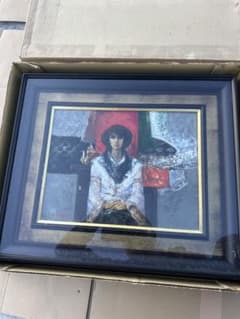 杉山 吉伸 坐像 人物画 黒のフレーム付き - メルカリ