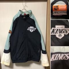 NHLロサンゼルス・キングス 両面刺繍ロゴ 黒 2XL相当 ナイロン 