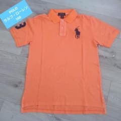 値下げ☆ほぼ新品☆Polo Ralph Lauren オレンジポロシャツ160のサムネイル
