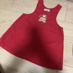 ミキハウス　100cm 赤　くま　ジャンパースカート
