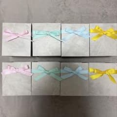 【ドレス当て】大理石柄 キューブボックス 8個セット リボン付きのサムネイル