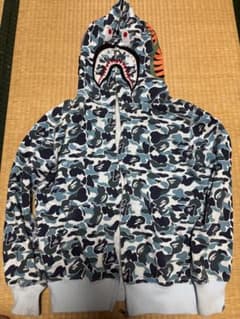 「訳あり」 ジップ破損a bathing ape シャークパーカー　青 訳あり」 ジップ破損a bathing ape シャークパーカー 青 - メルカリ