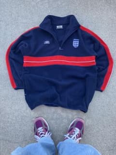 【入手困難】アンブロxイングランド代表/ビンテージフリースジャケットM 入手困難】アンブロxイングランド代表/ビンテージフリース