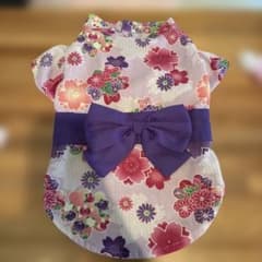 Fa*Fa 犬服 浴衣 和柄 パープル Lサイズのサムネイル