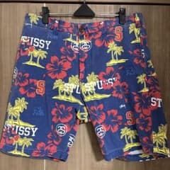 【激レア】STUSSY カリフォルニア USA ハーフパンツ 総柄 32 L相当