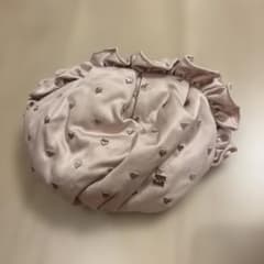 ジェラートピケ　ハート刺繍 フリルポーチのサムネイル