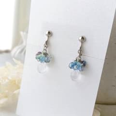 涼やか雫 ＊ チェコビーズ ハンドメイドイヤリング ピアス　A095のサムネイル