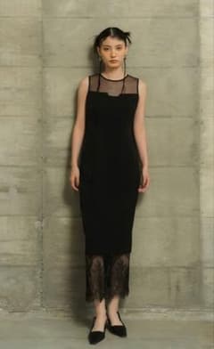 ANDRESD hem lace dress ドレス Mサイズ　ブラック ANDRESD hem lace dress ドレス Mサイズ ブラック - メルカリ