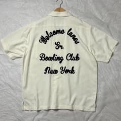 ヒューストン ボーリングシャツ レーヨンオープンカラーシャツ 白