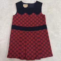 GUCCI キッズ ワンピース 赤/ネイビー GGパターン - メルカリ