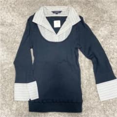 【新品、未使用】バーバリー　シャツドッキング　カットソー　紺色のサムネイル
