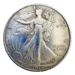 アメリカ ウォーキングリバティ ハーフダラー 銀貨 1916年 レプリカ