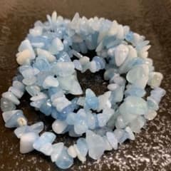 C7320」セール❣️天然石 アクアマリン さざれ石 5-8mm 1連 - メルカリ
