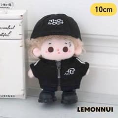 10cm 着せ替え ぬいぐるみ服ブラック 萌え ぬい活 推しぬい-B2613