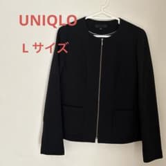 ユニクロ　レディース　ノーカラージャケット　Lのサムネイル