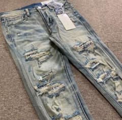 mnml ミニマル【新品未使用】ラインストーンストレッチスキニーデニム