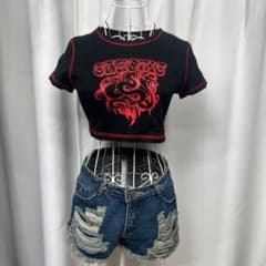 y2k 平成ギャル archive マクブリング grunge 短丈 y2k 00s スネークプリント 短丈 ピチT 平成ギャル アーカイブ グランジ
