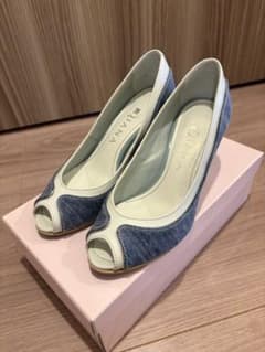 【美品】ダイアナ　パンプス　オープントゥ ウェッジヒール　箱付きのサムネイル