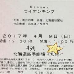 ❤️定価以下❤️最前席ライオンキングのサムネイル