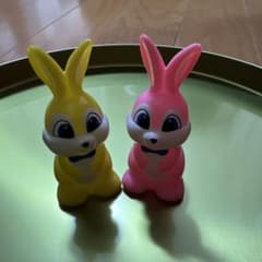 レトロなフィギュア　うさぎ レトロ ウサギ フィギュア 指人形 2体セット - メルカリ