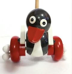 ペンギンプルトイ プッシュトイ押し❤︎1995年イギリス木製ビンテージ