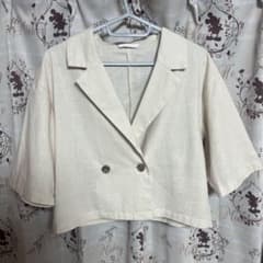 【ehka söpö】半袖シャツ トップス ベージュ ナチュラル ダブルボタンのサムネイル