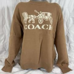 COACH カシミヤ混 ホースアンドキャリッジ ニット セーター ブラウンMのサムネイル
