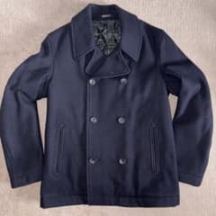 BEAMS ネイビー ダブルブレストピーコート Mのサムネイル