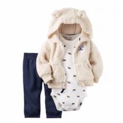☆新品☆carter's　9M　パーカー3点セット  アイボリーのサムネイル
