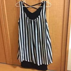 らむちゃむ様専用♡シフォンストライプワンピースのサムネイル