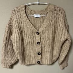 AZUL BY MOUSSY ニットカーディガン ベージュ Sのサムネイル