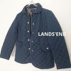LANDS'END ランズエンド　キルティングジャケット ネイビー