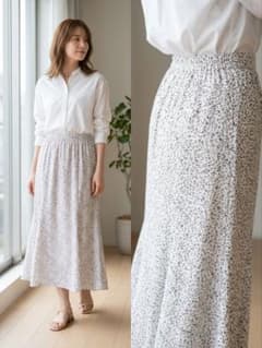 ROPE' PICNIC ロペピクニック 小花柄 ロングスカート 38 M相当のサムネイル