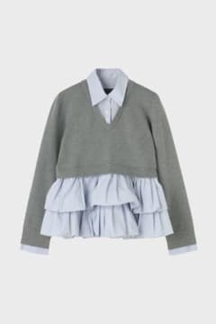 THE TOÉ　Afsluit Peplum Top　gray　Sサイズのサムネイル