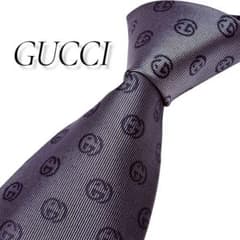 極美品】GUCCI グッチ ネクタイ GGロゴ 総柄 ネイビー ジャカード