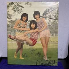 昭和レトロ！当時物『キャンディーズ』特大 木製 ポスターパネル 90×60cm 昭和レトロ、キャンディーズ 直筆サイン入りポスターパネル - メルカリ