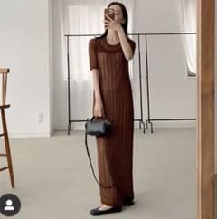 louren glitter knit onepiece brownのサムネイル