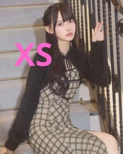 ミシェルマカロン オリジナルチェック柄アンサンブルロングワンピ XS