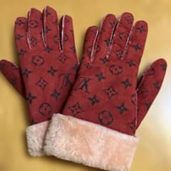 Louis Vuitton モノグラム 手袋 レッドボアピンク23センチイタリア