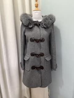 グレー ダッフルコート スナイデル　美品 snidelスナイデルダッフルコートグレーファー付き サイズO - メルカリ