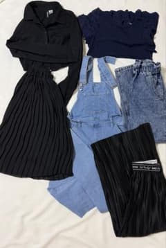 子供服セット（シャツ、Tシャツ、オーバーオール、スカート）のサムネイル