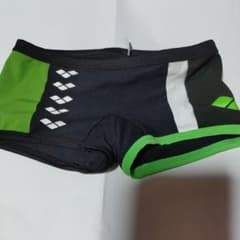 メンズ 競泳水着 ブラック×グリーンのサムネイル